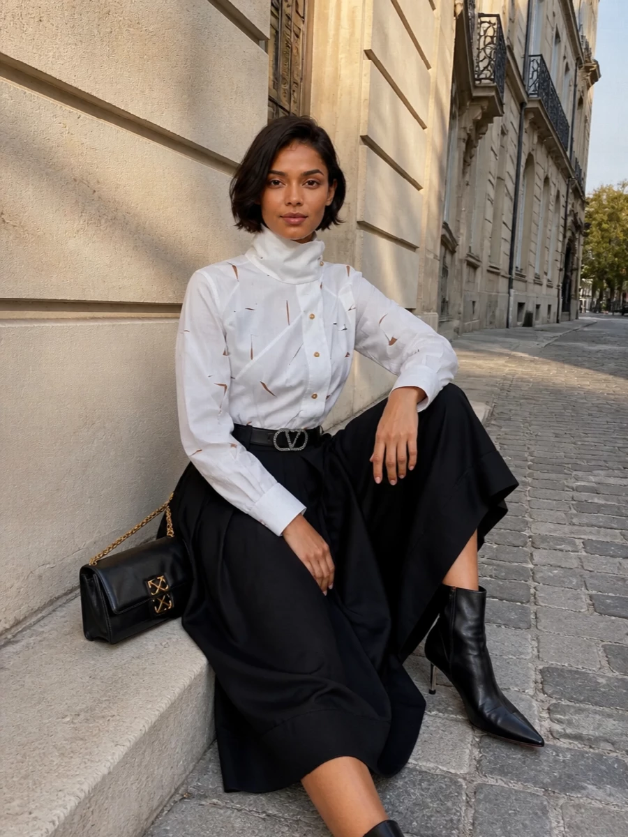 Vivienne westwood shirt pinstripe skirt ankle boots