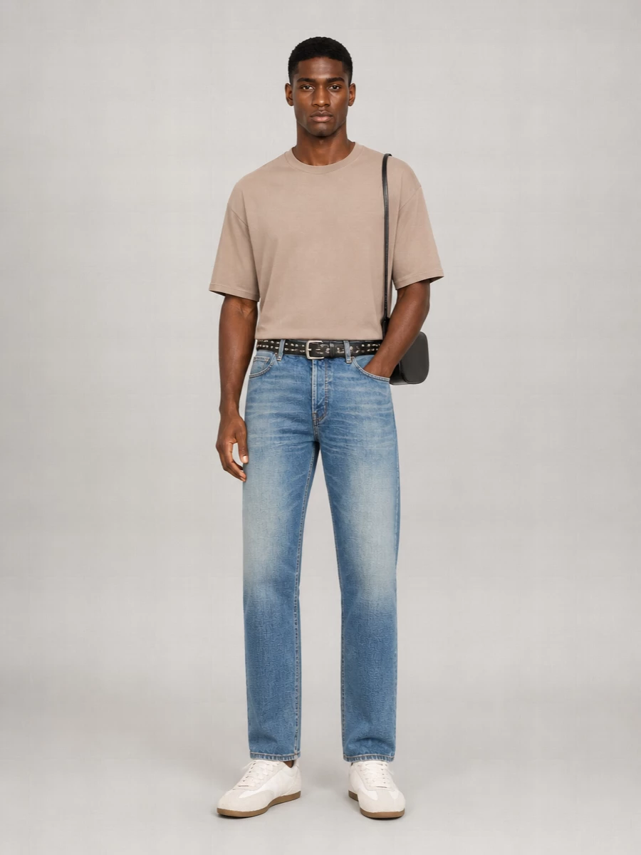 Haikure Denim Mid-Rise Straight-Leg Jeans