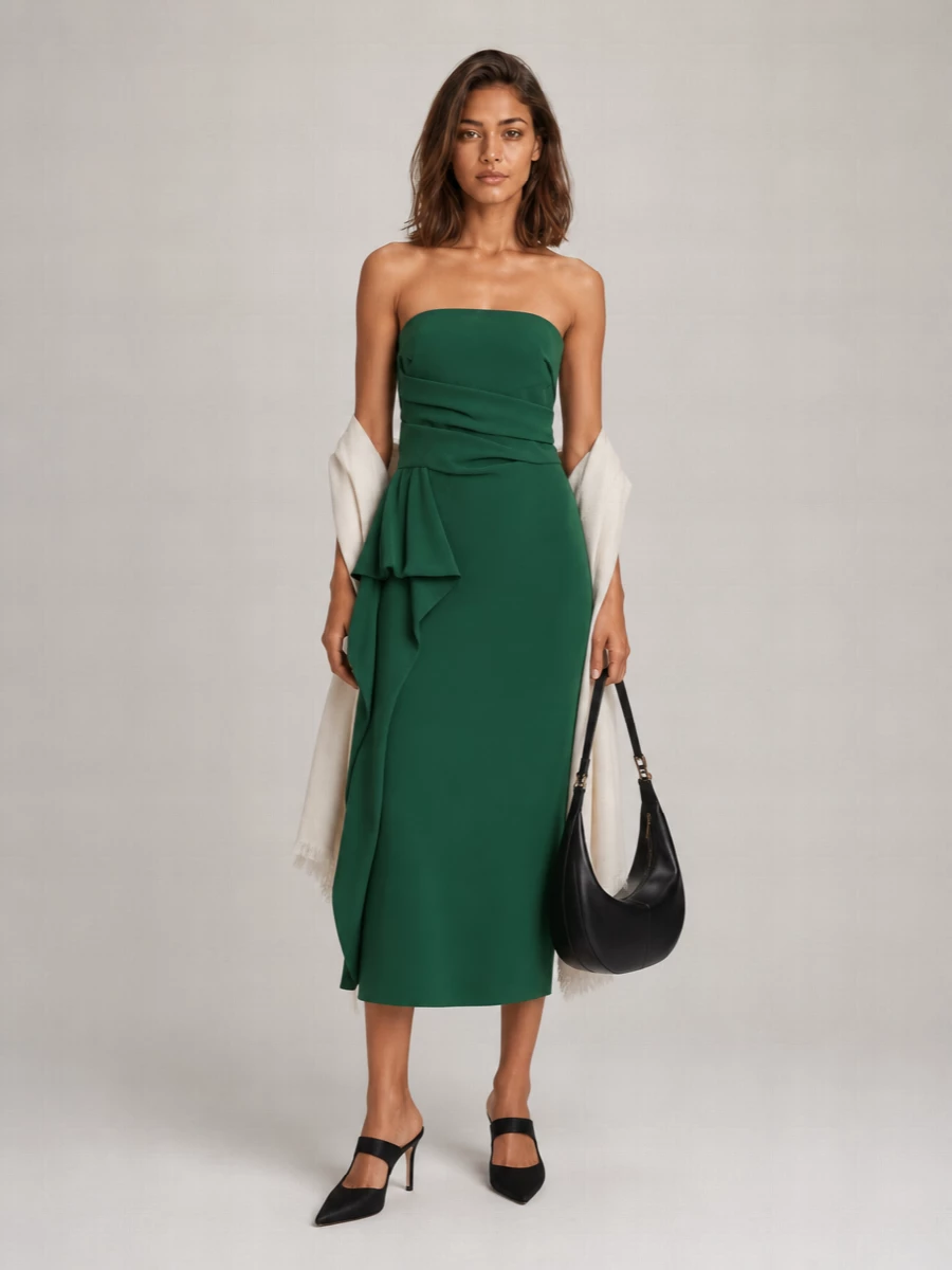 S Max Mara Draped Midi Dress