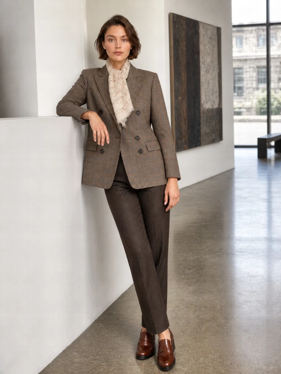 Le sully studio blazer brown tailored trousers