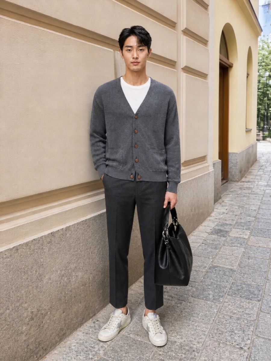 Gucci cropped trousers golden goose cardigan