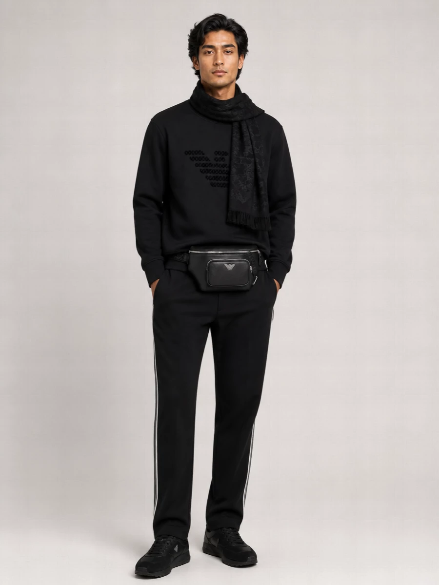 Emporio Armani cotton straight-leg sweatpants