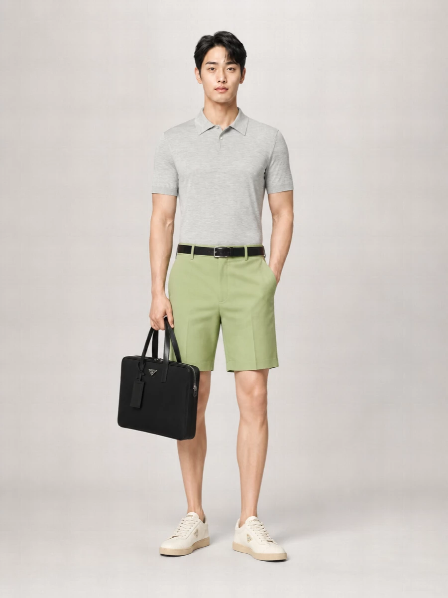 Prada Straight-Leg Poplin Tailored Shorts