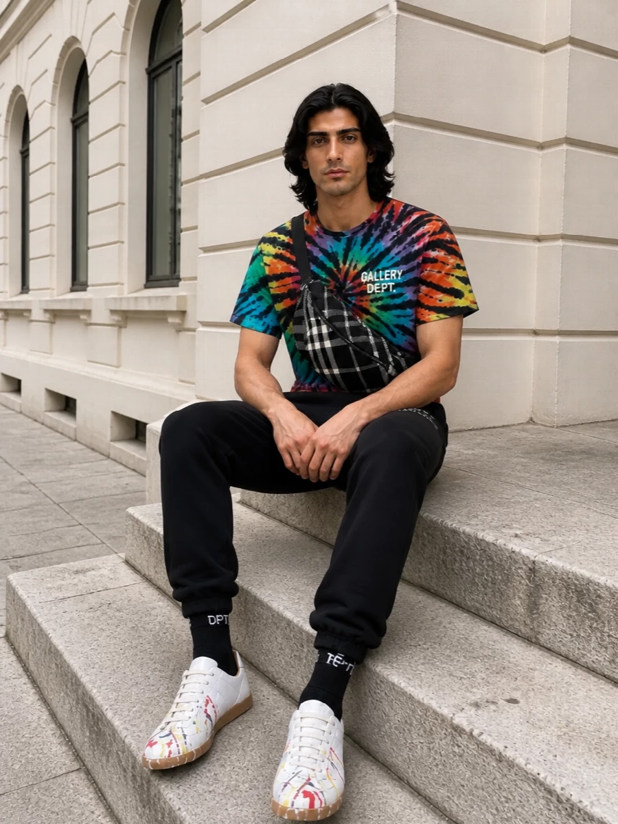 Gallery dept tie dye margiela sneakers outfit