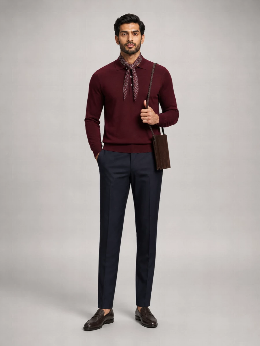 Tagliatore virgin wool polo sweater
