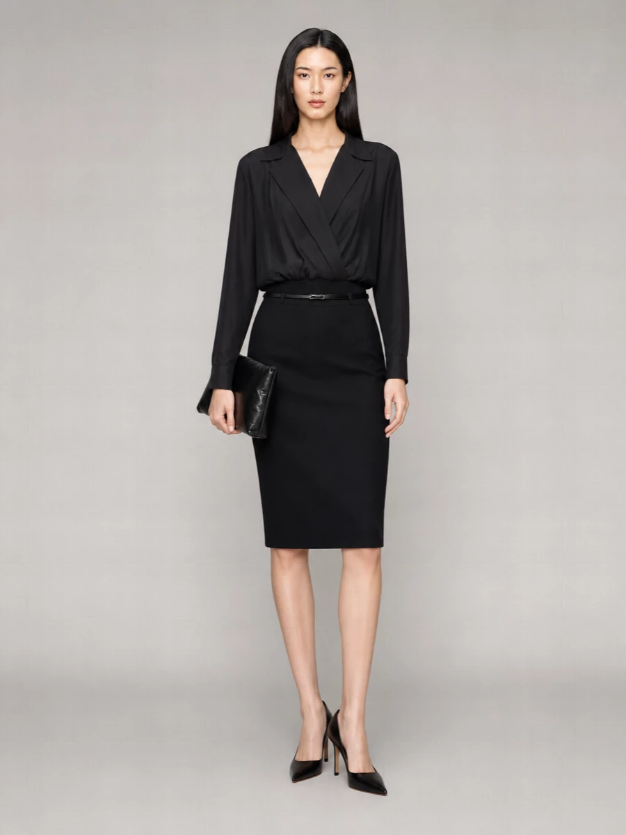 Dsquared2 Virgin Wool Lace Pencil Skirt