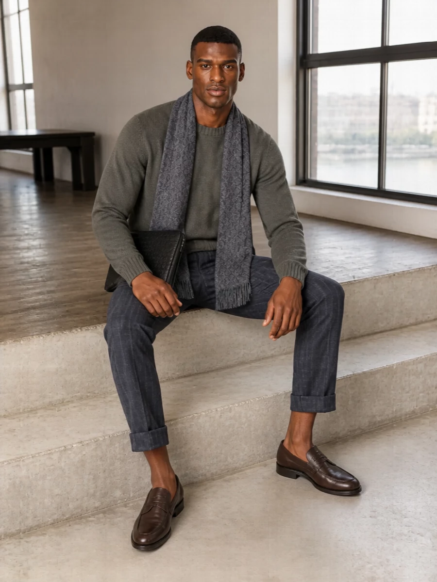 Pt torino checked trouser tods loafers outfit