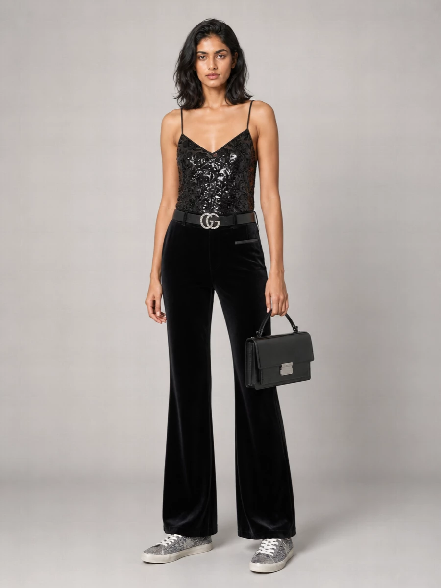Golden Goose Velvet Slightly Flared Trousers