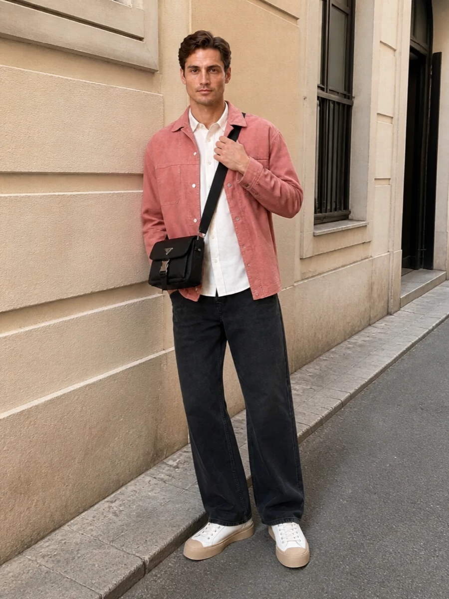 Marni dusty rose jacket wide leg trousers