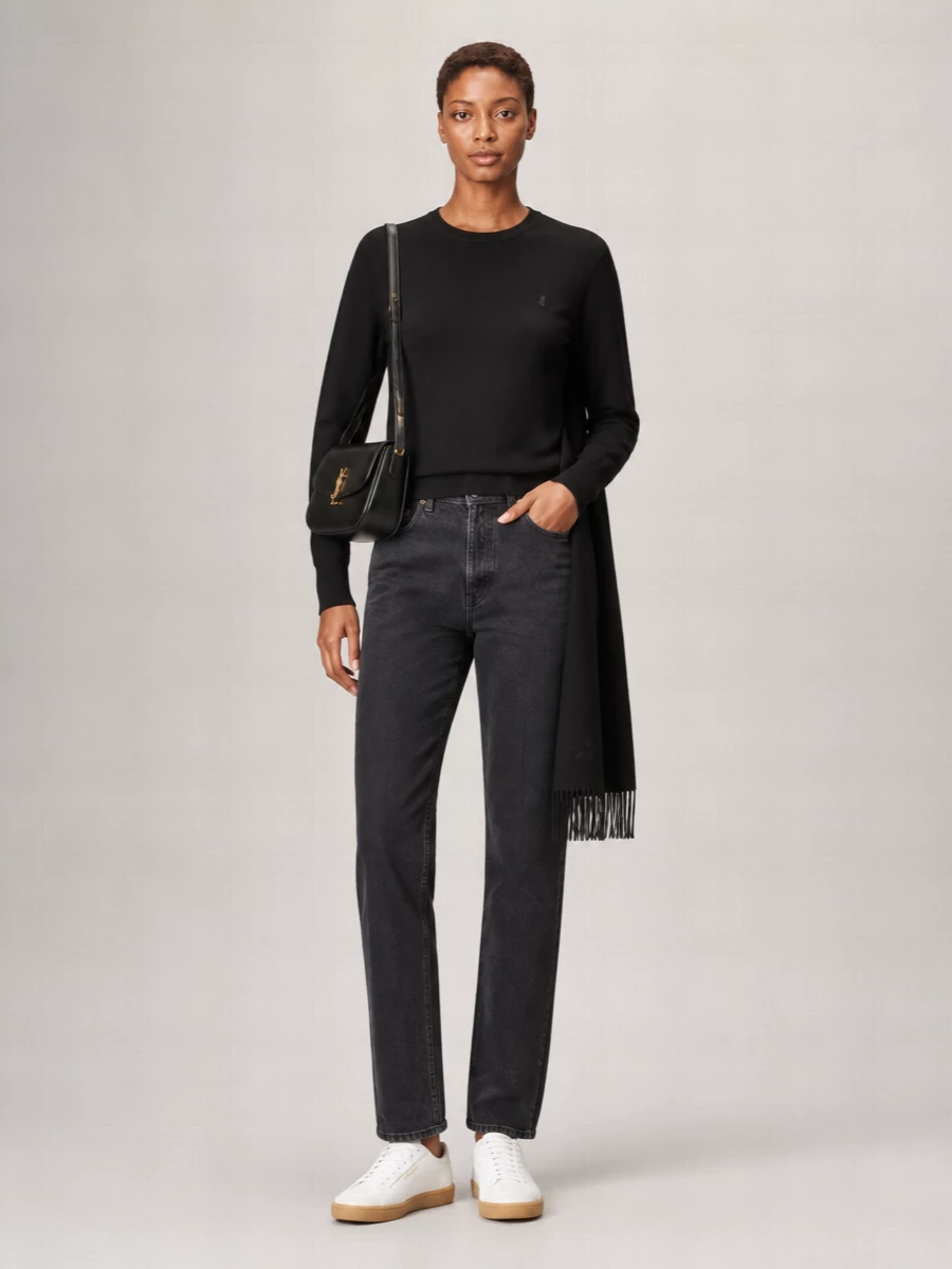 Saint Laurent Cotton Fleece Crewneck Sweatshirt