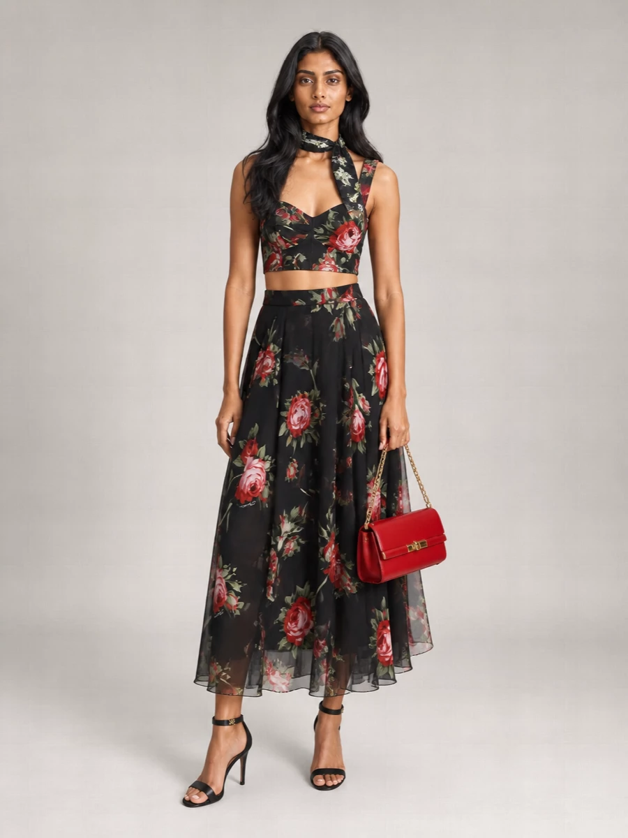 Dolce&Gabbana Floral-Print Bustier Top
