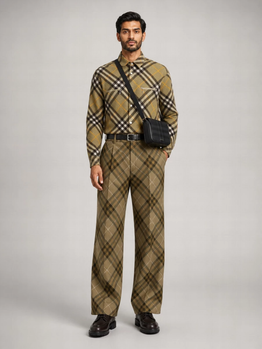 Burberry Embroidered Wool Wide-Leg Trousers