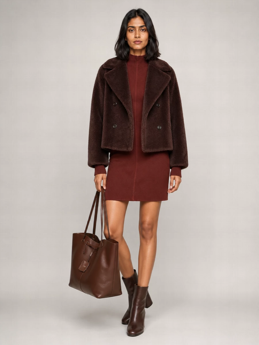Max Mara alpaca virgin wool silk biker jacket