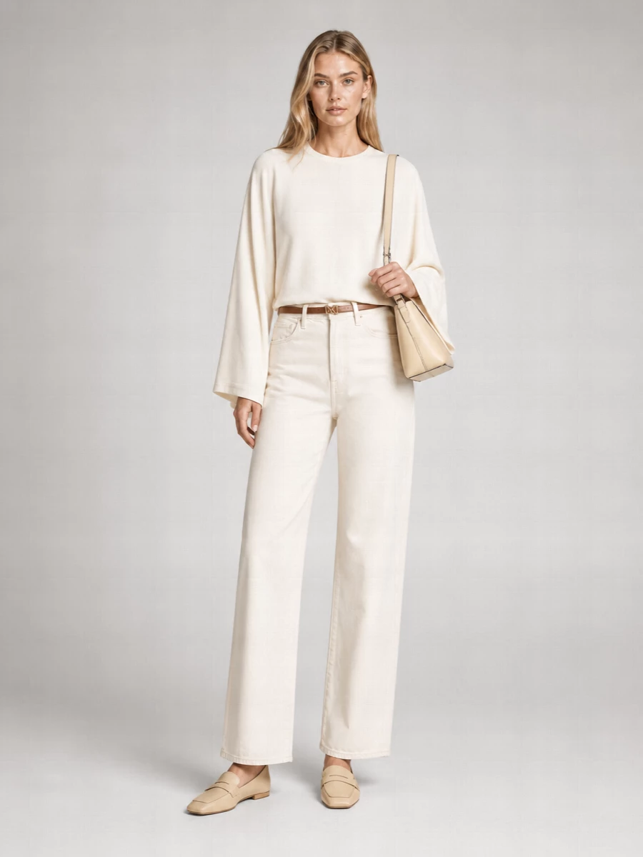 Mother denim high-rise wide-leg jeans