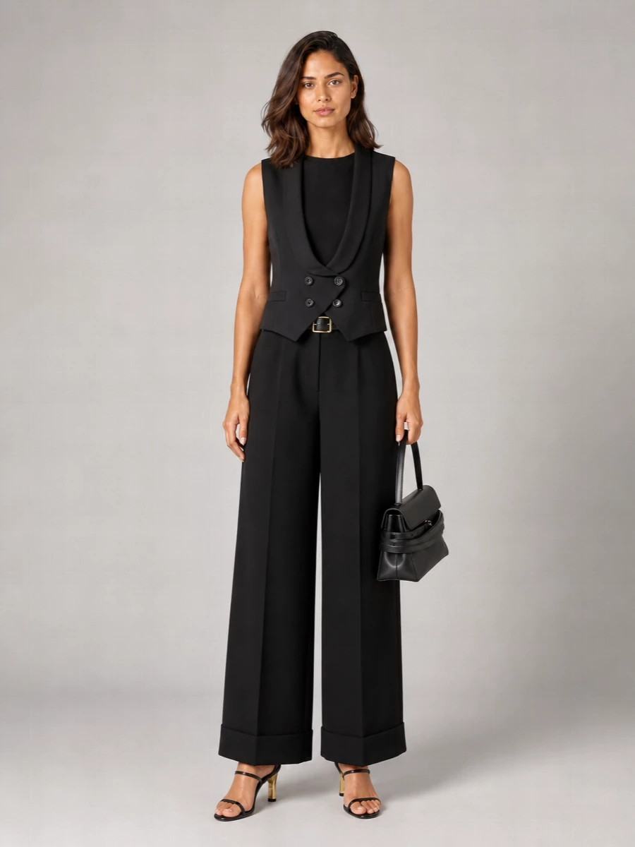 Moschino Crepe Wide-Leg Trousers