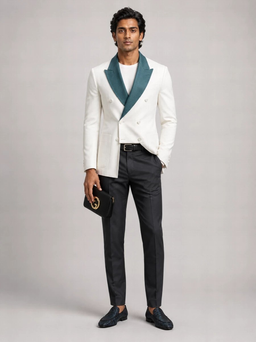 Dolce&Gabbana Linen Patchwork Double Breasted Jacket