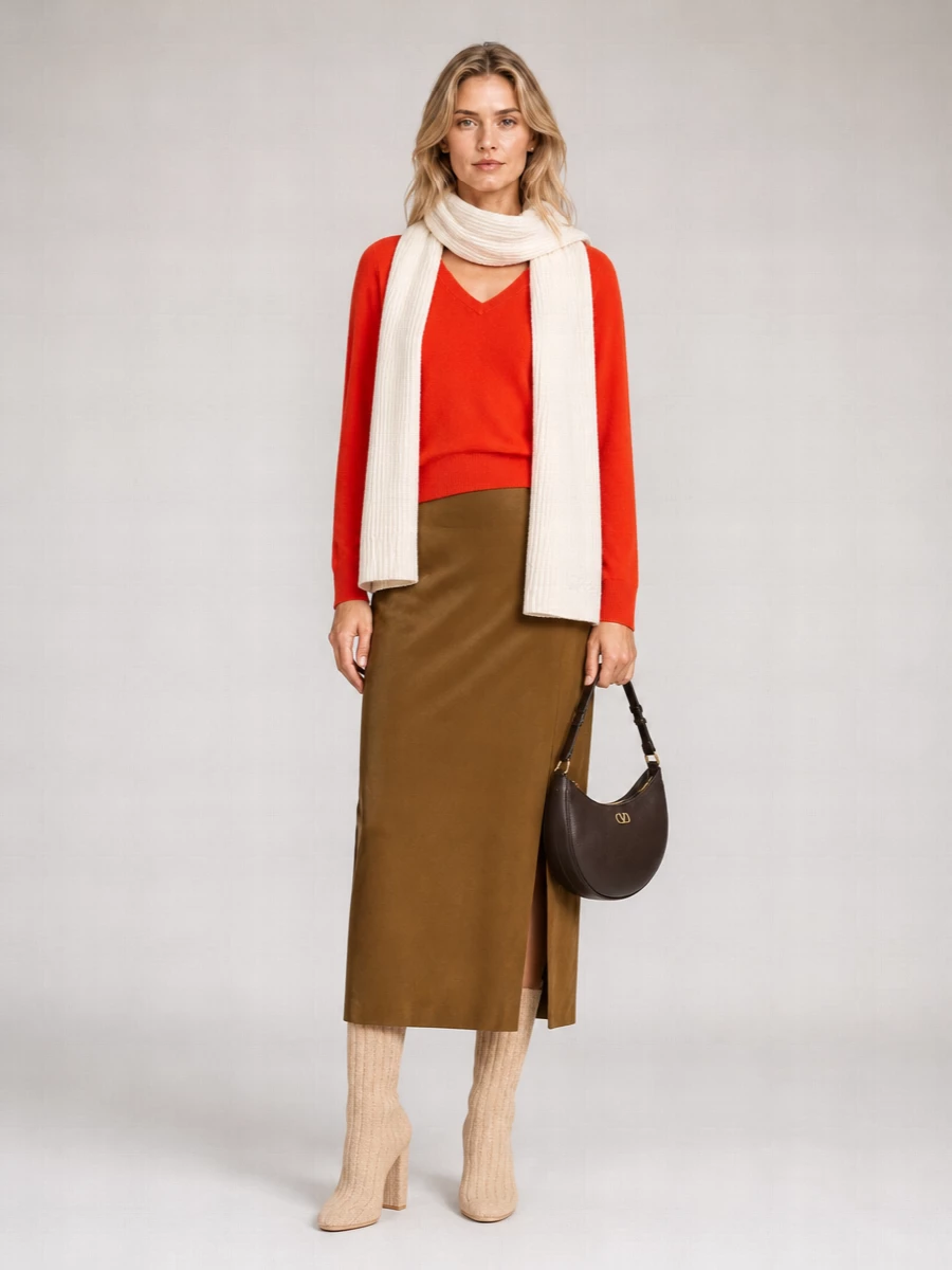 Vince satin high-rise pencil skirt