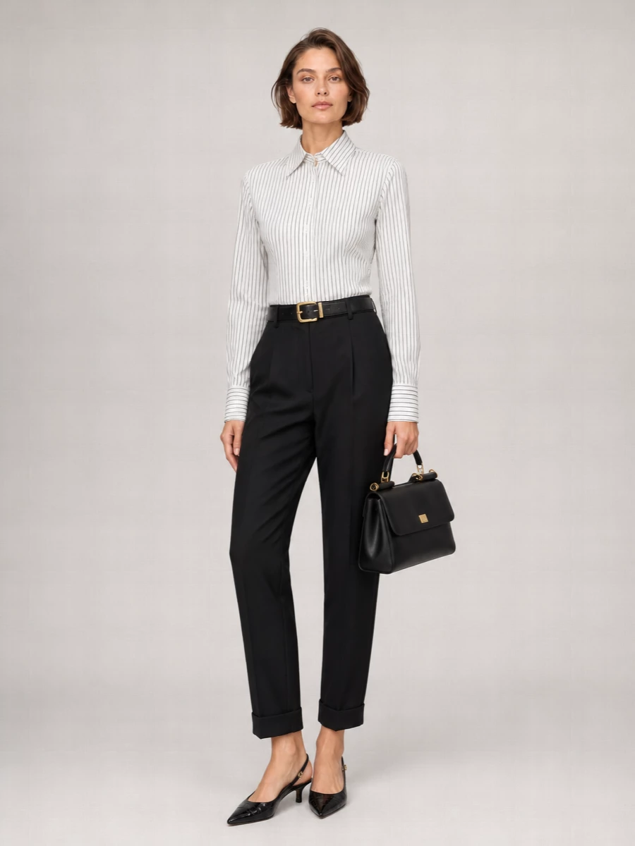 Dolce&Gabbana Silk Cotton Pinstriped Shirt