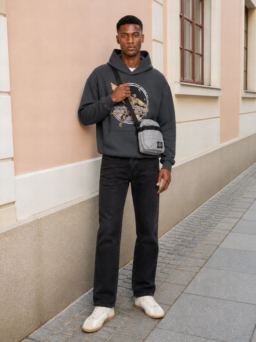 Represent hoodie black jeans gum sole sneakers