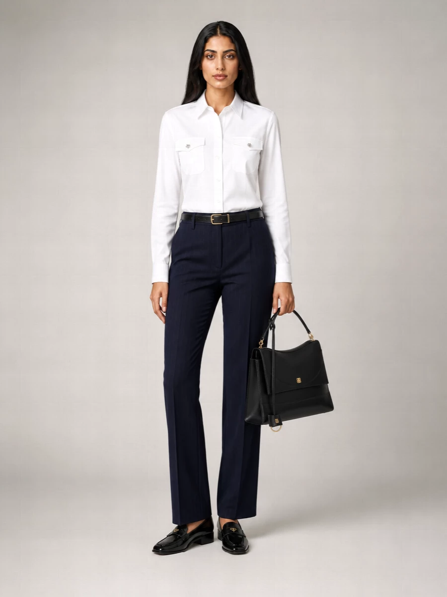 Prada Embroidered Wool Straight Trousers