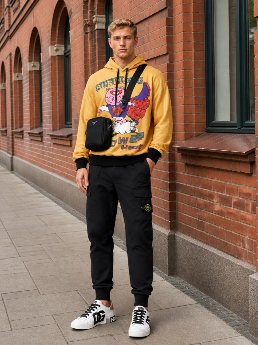 Dolce gabbana super pig hoodie jogger outfit