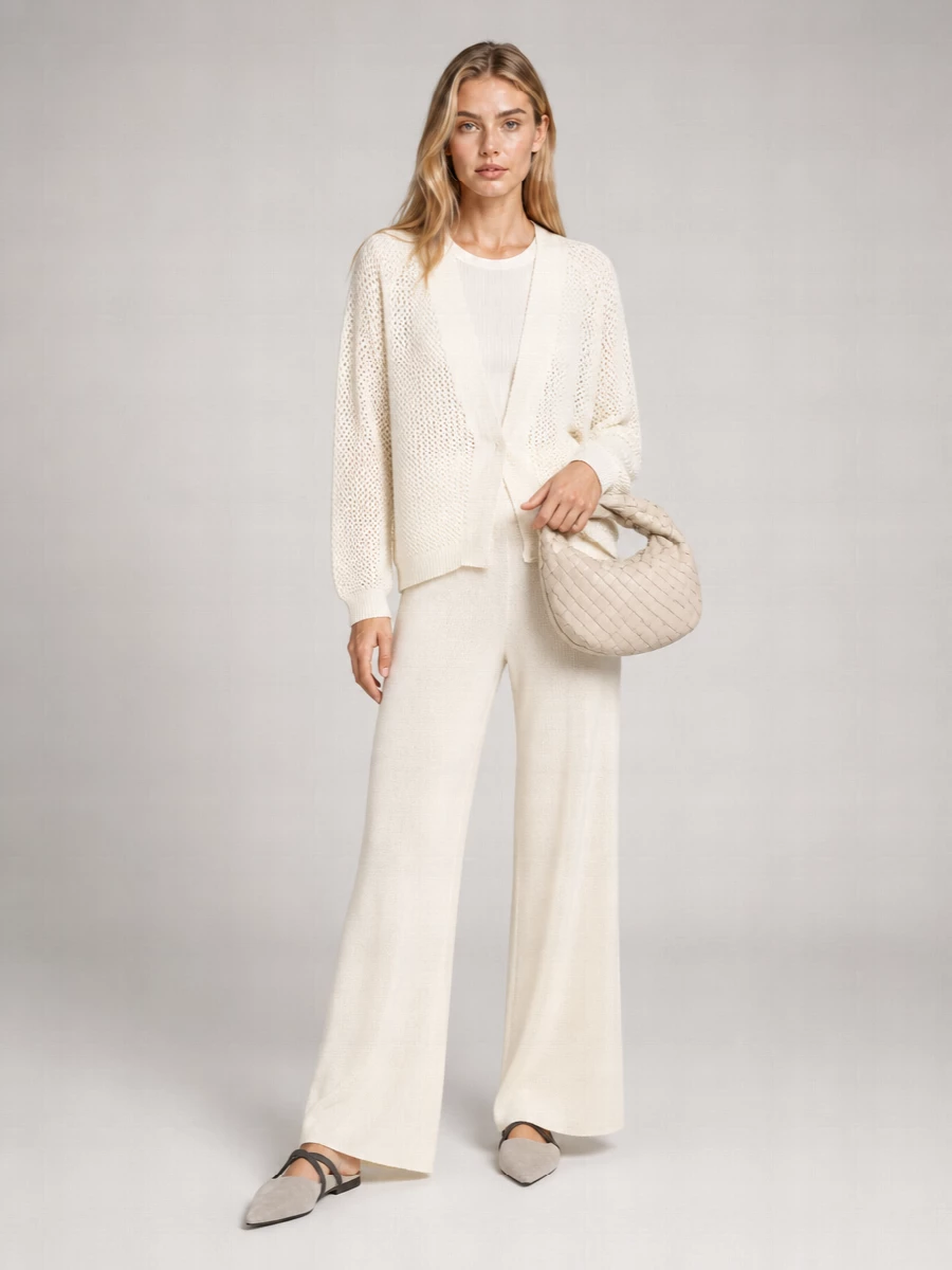 Max Mara Cashmere Ribbed Wide-Leg Lounge Pants