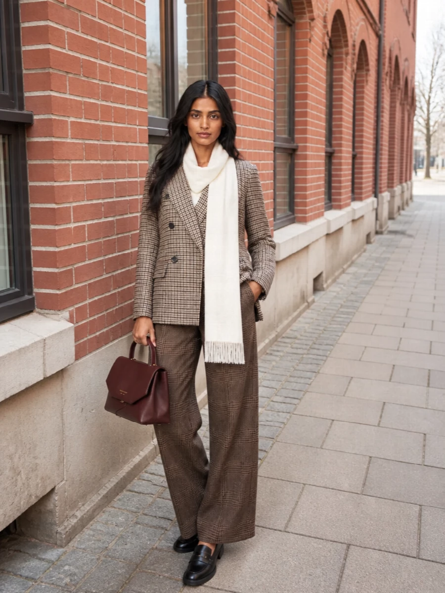 Max mara houndstooth blazer wide leg trousers