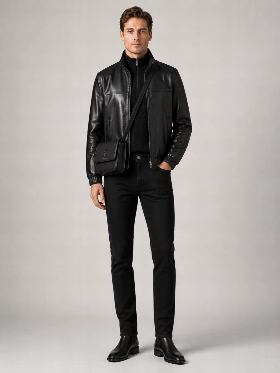 Saint Laurent lamb leather coat