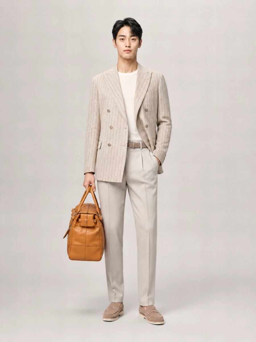 Brunello Cucinelli Linen Pinstripe Blazer