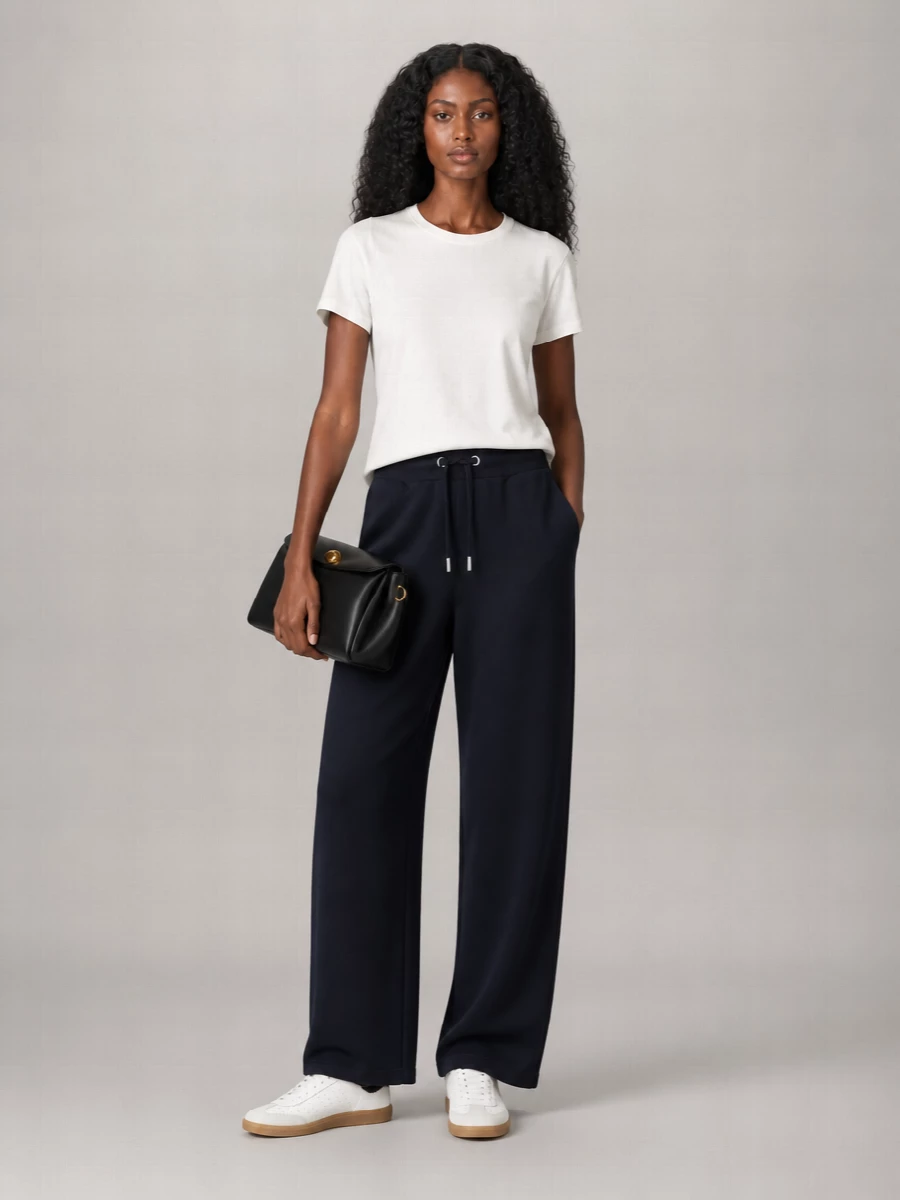 Ami Paris Cotton Wide-Leg Trousers