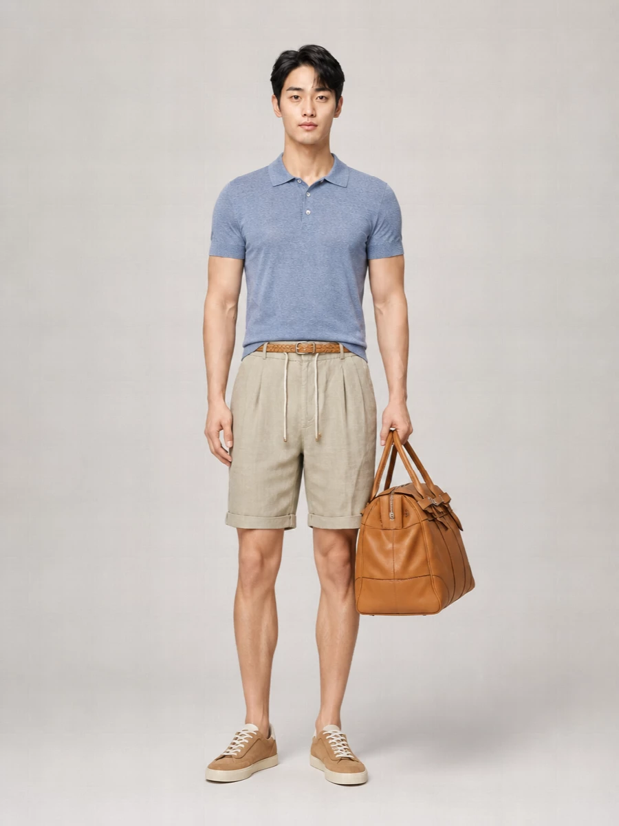 Brunello Cucinelli Linen Silk Polo Shirt