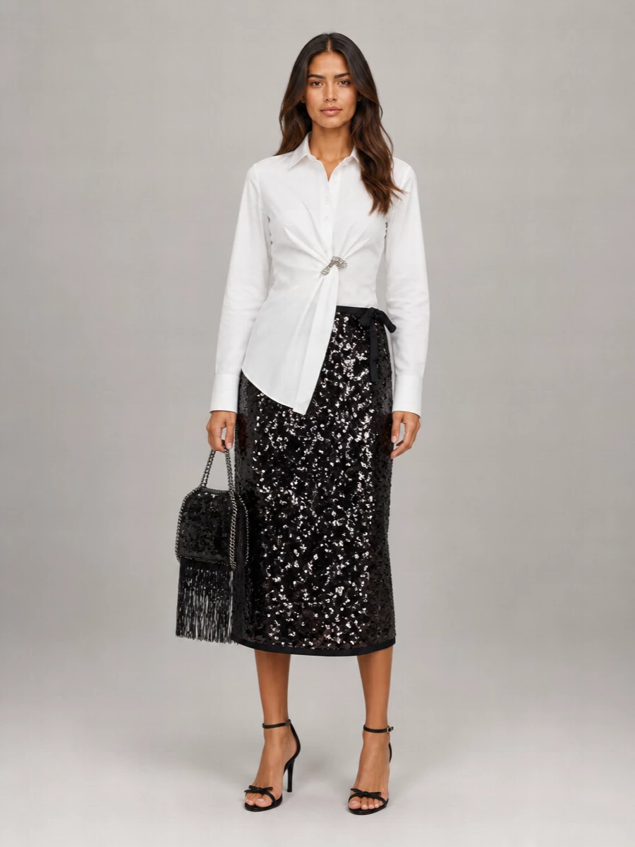 Prada Sequin Midi Wrap Skirt