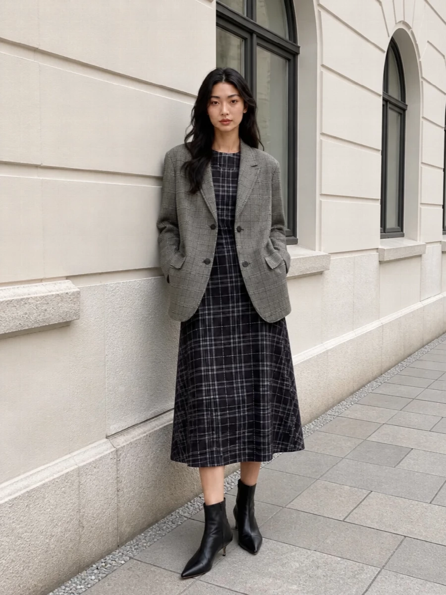 Marni blazer burberry plaid dress outfit