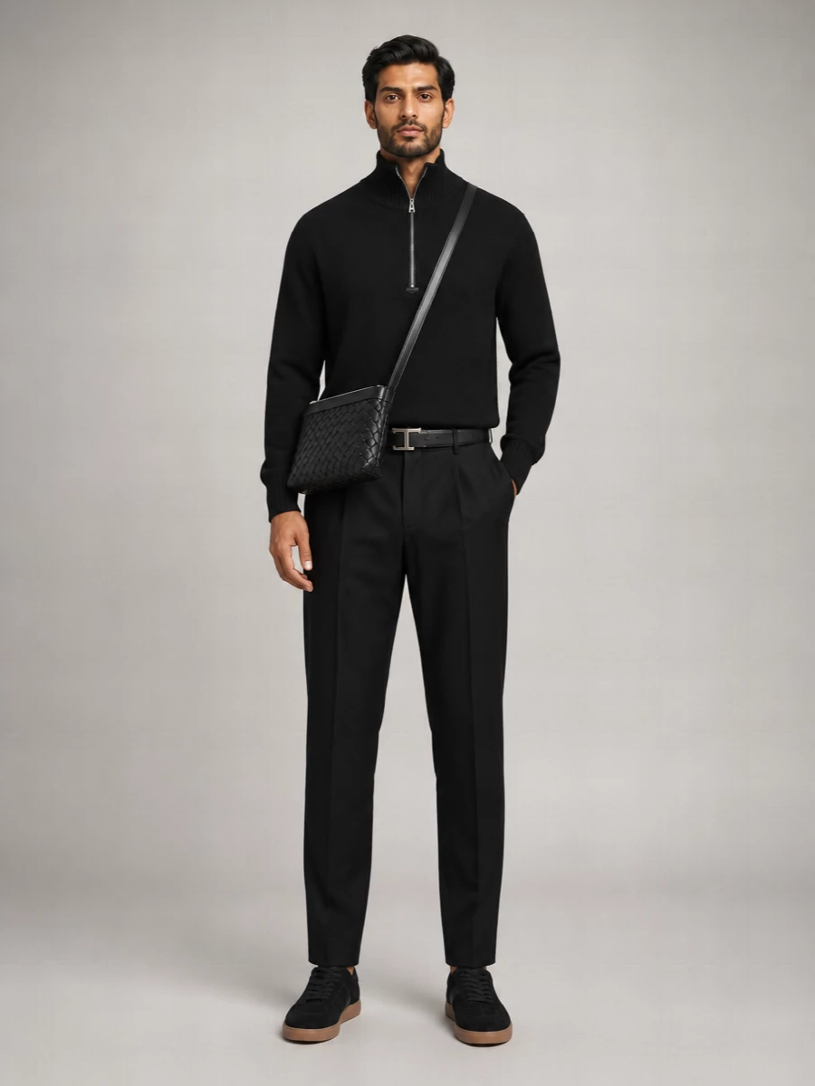 Tom Ford Cashmere Wool Ribbed Half-Zip Sweater