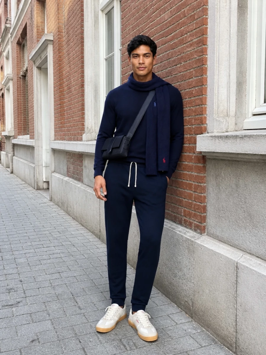 Polo ralph lauren navy sweater joggers sneakers