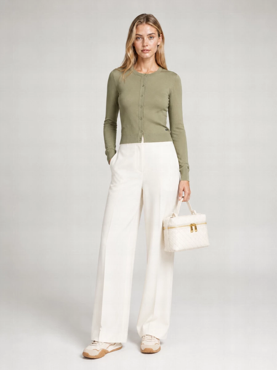 Fendi Ribbed Slim-Fit Long-Sleeve Cardigan