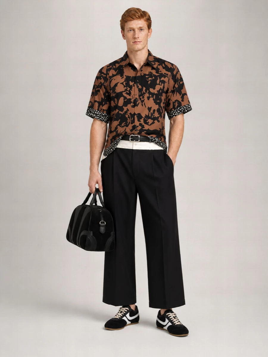Dries Van Noten Cotton Floral Print Short Sleeve Shirt