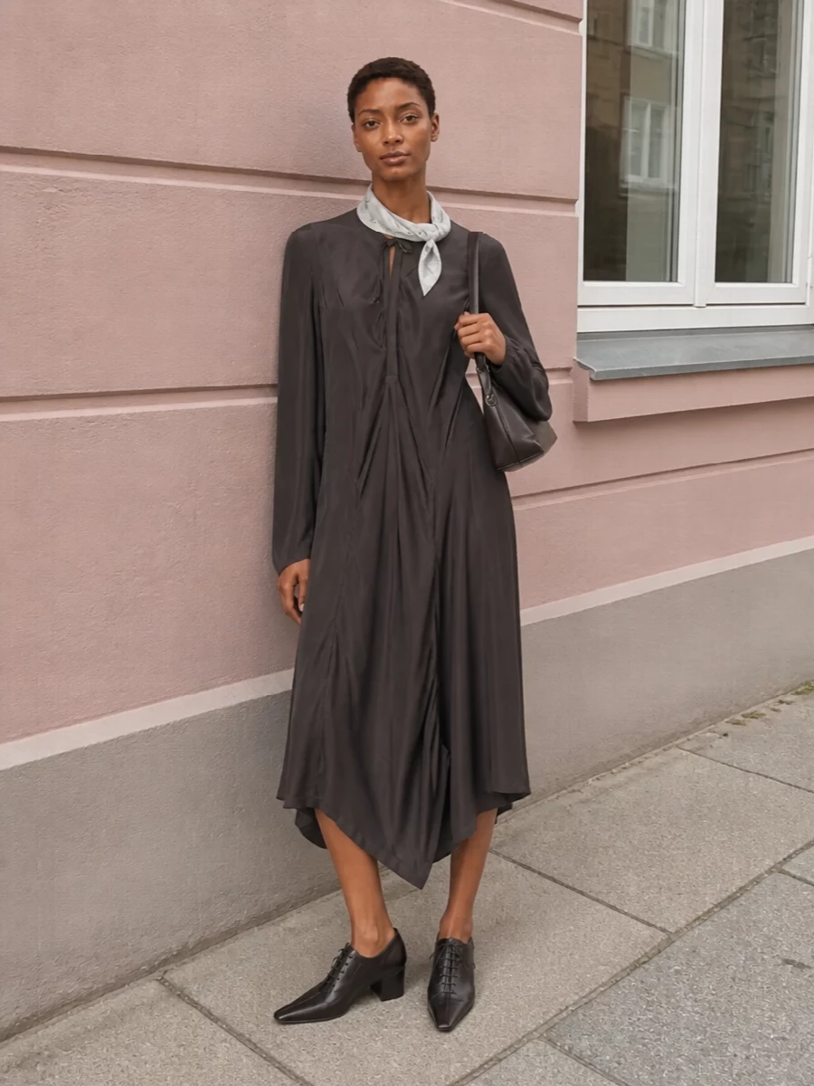 Lemaire draped midi dress oxford heels