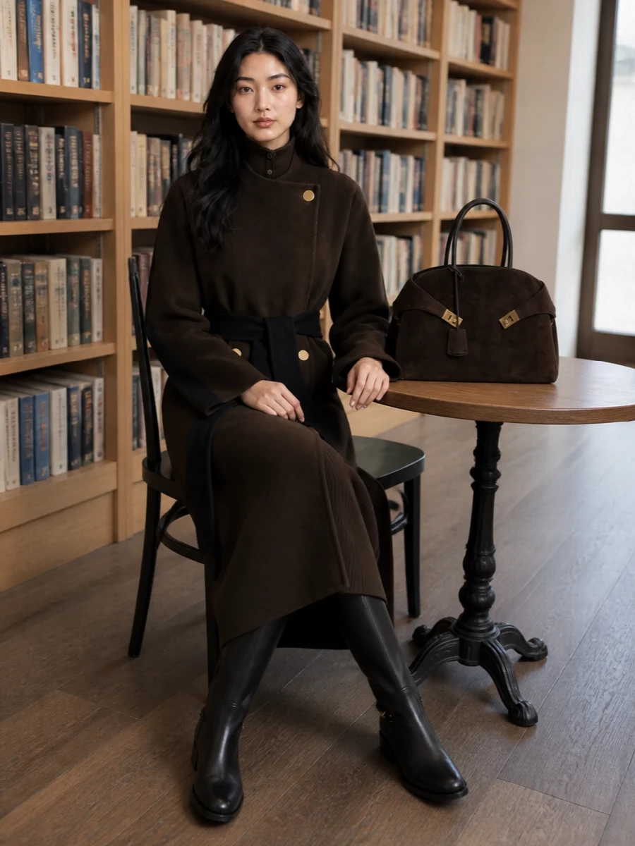 Alberta ferretti coat tom ford brown knit dress