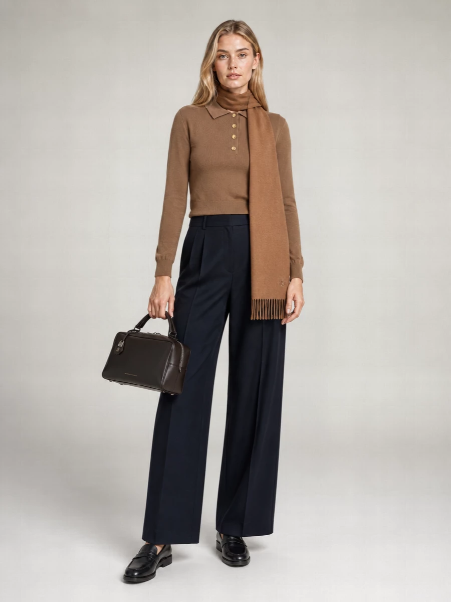 Blazé Milano Cashmere Wool Long-Sleeve Polo Shirt