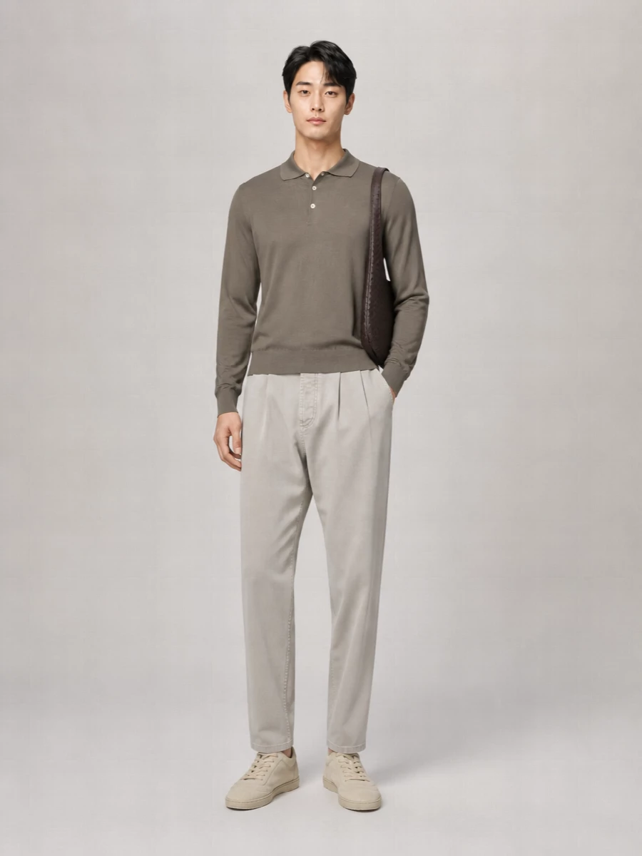 Brunello Cucinelli Cotton Long-Sleeve Polo Shirt
