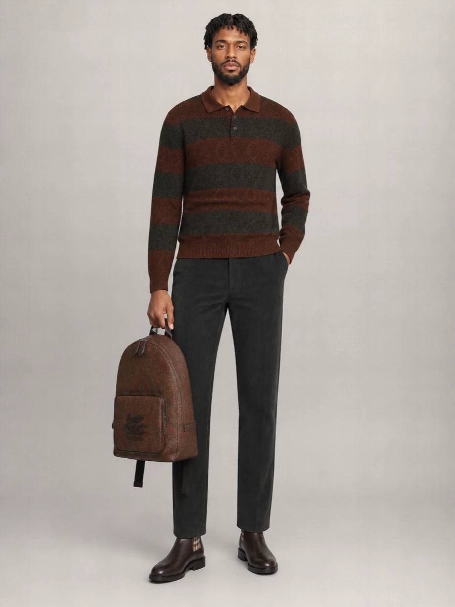 Etro Embroidered Wool Polo Shirt