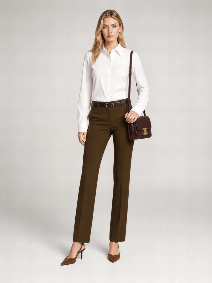 Saint Laurent Cotton Straight-Leg Trousers