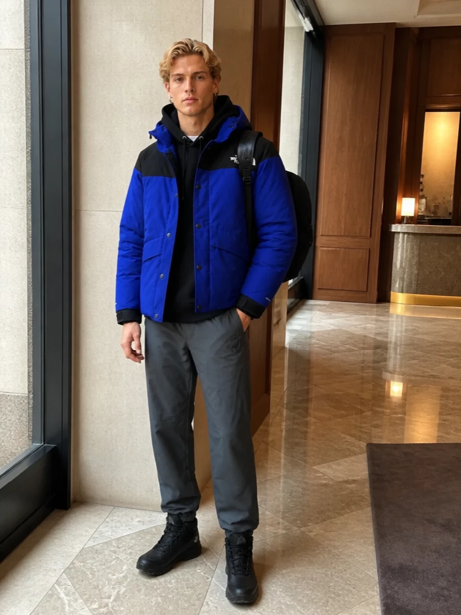 North face cobalt jacket black technical outfit