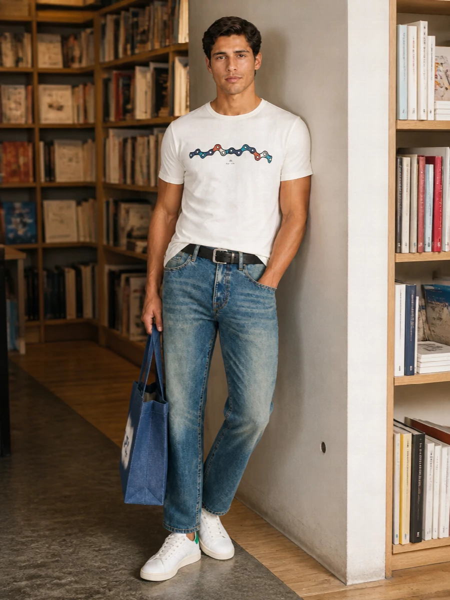 Paul smith graphic tee jeans stan smith sneakers
