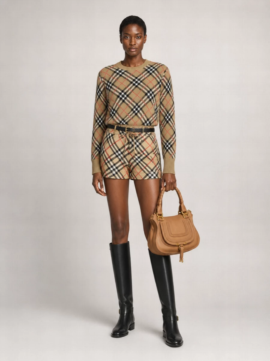 Burberry Silk Printed Tailored Shorts
