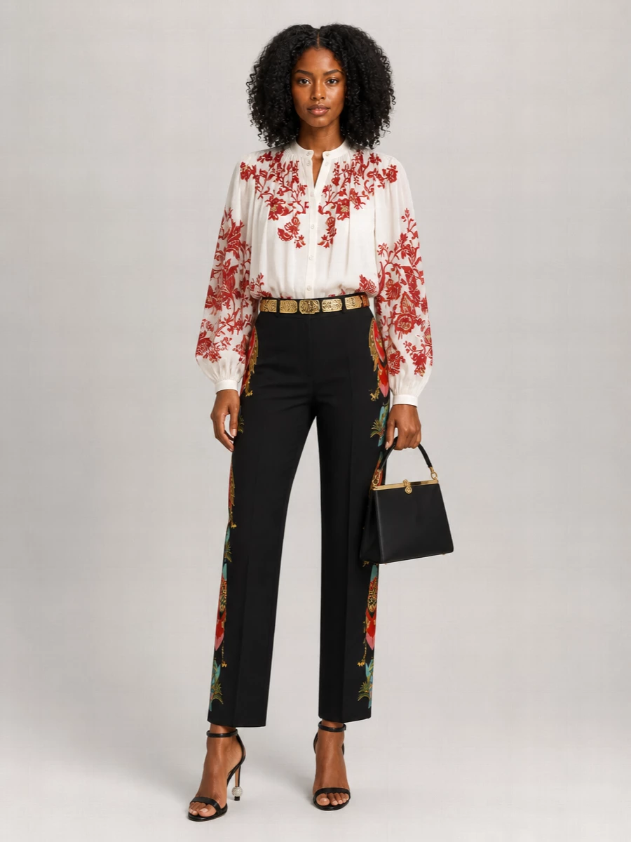 Etro Silk High-Rise Paisley-Print Palazzo Trousers