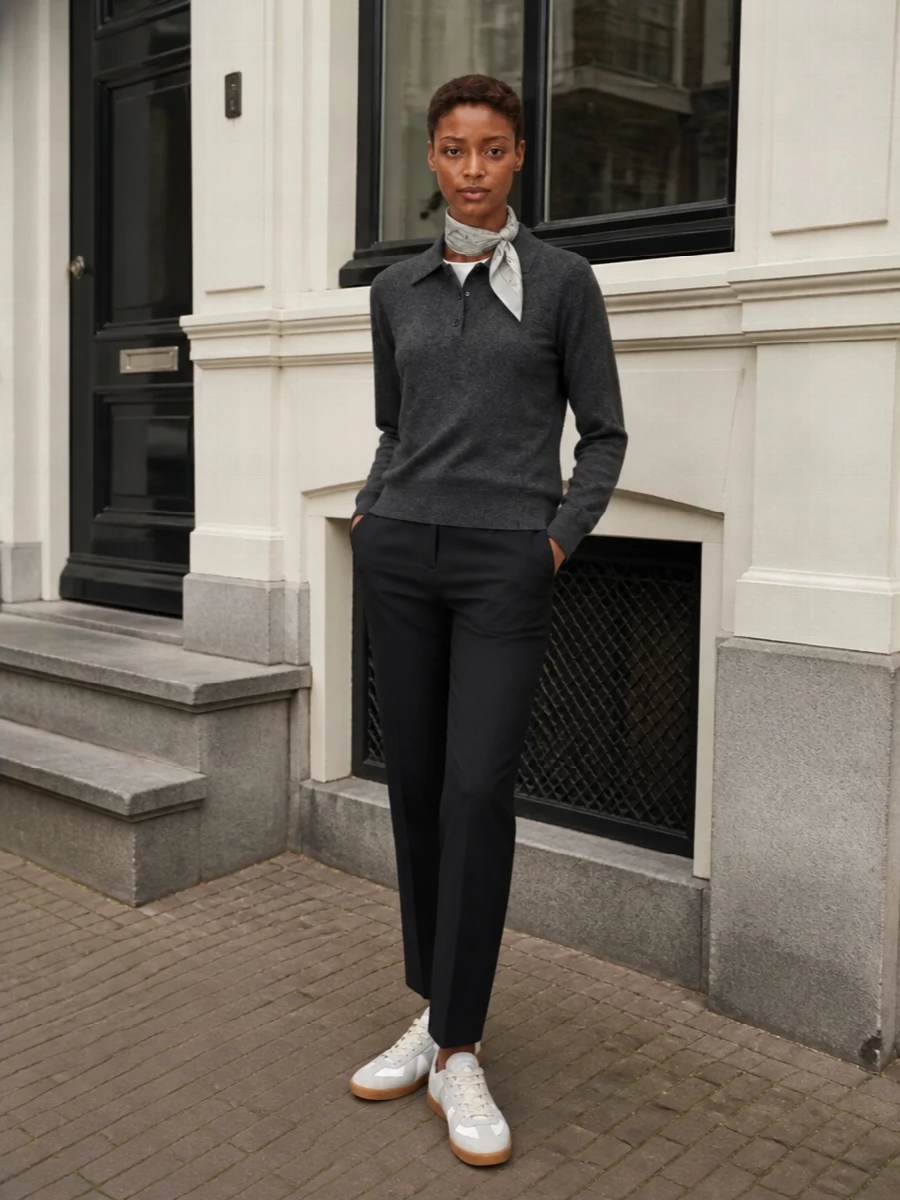 Maison margiela charcoal polo black trousers