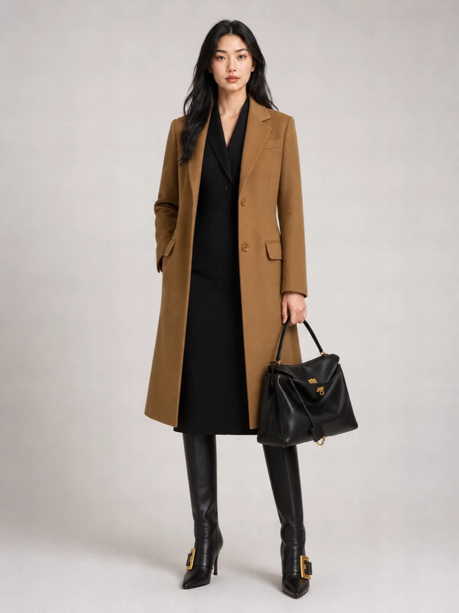 Balenciaga Cashmere Wool Single-Breasted Coat