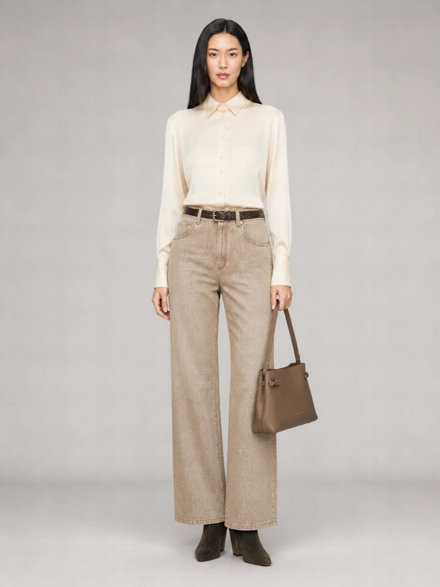 Brunello Cucinelli prince of wales cropped wide-leg jeans